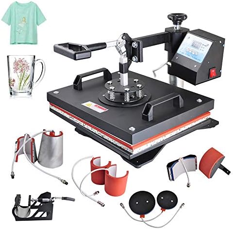 Funwill 8 in 1 Heat Press Machine, Digital Transfer Sublimation 360 Degree Swing-Away T-Shirt Heat Press Machine Multifunction Transfer Machine Printer for Plate Mug Cup Hat – Shipping Form USA