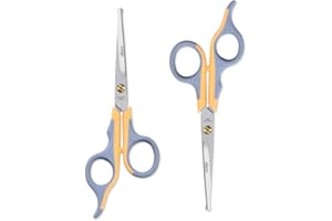 LIVINGO Professional Pet Grooming Scissors for Cats & Dogs, Titanium Coated Safe Rounded Tip and Micro Serrated Trimming Shea