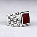 Chimoda Mens Rings Turkish Handmade in 925 Sterling Silver with Red Agate and Marcasite Stones (9)