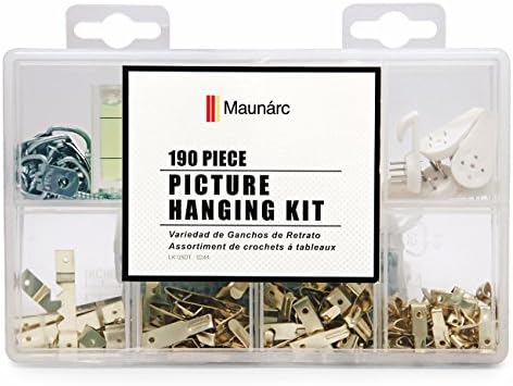 Picture Hanging Kit for Wall, 190 Piece Assortment, Heavy Duty Hardware, Includes Hooks (1 lb - 100 lb), Nails, Sawtooth Hangers, Screw Eyes, Hang Photos, Frames, Clocks, Artwork, Mirrors by BMTools