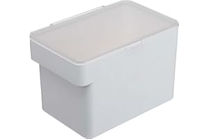 Yamazaki Home Tower Airtight Pet Food Storage Container - Cat And Dog Food Holder Bin With Transparent Lid And Handle - Medium - Polypropylene - 8 Lbs., 1.6 Gallons, 6 Quarts