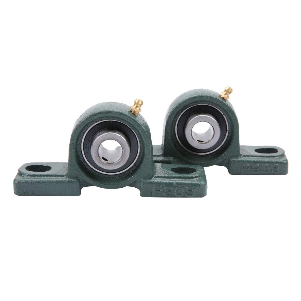 2Pcs UCP202 Pillow Block Bearing Solid Cast Iron Base Ball Mount Self-Alignment Cast Housing OD 40mm ID 15mm