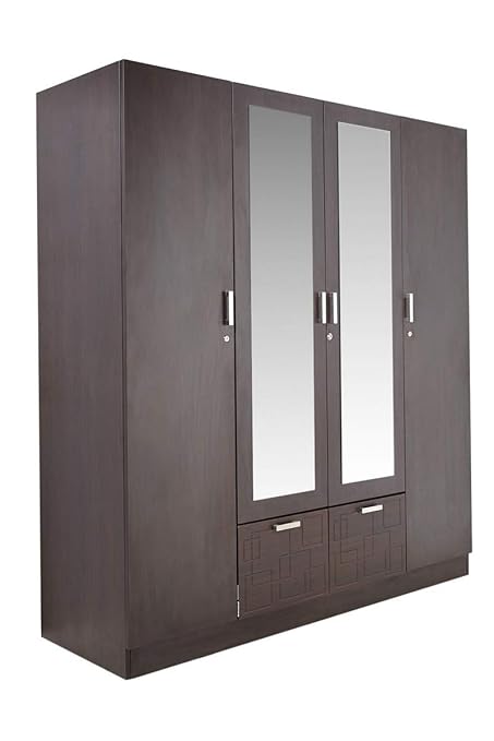 Godrej Interio Squadro 4 Door Wardrobe With Mirror Matte Finish