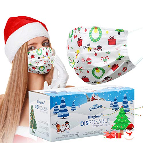 Disposable Christmas Face Mask for Adult3 Layer Mask with Adjustable