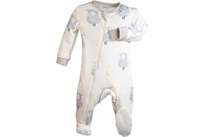 ZIPPYJAMZ Baby Sleepers, Organic GOTS Cotton, Footed Pajamas with Inseam Zipper
