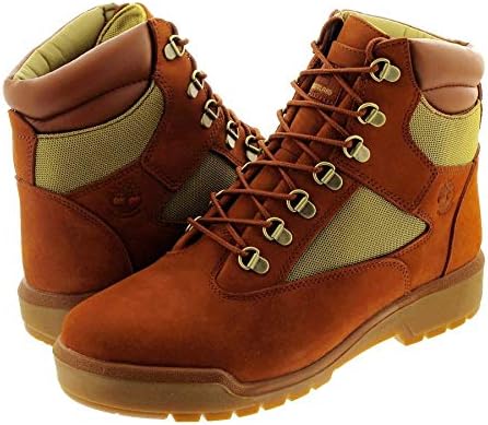 rust timberland field boots
