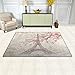 Yochoice Non-Slip Area Rugs Home Decor, Vintage Paris Eiffel Tower with Pink Cherry Blossom Floor Mat Living Room Bedroom Carpets Doormats 31 x 20 inches