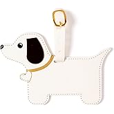 WORLD TRAVELER Womens Luggage Tag - Cute Suitcase Identifiers Leather Luggage Tags with Strap and Secure Info Card Pocket, Size One Size, Dog