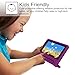 Fintie Shock Proof Case for Amazon Fire (Previous 5th Generation, 2015 7 inch) - Kiddie Series Light Weight Convertible Handle Stand Kids Friendly Cover, Purple
