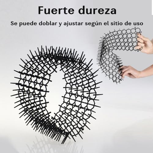 AHED 16 Piezas Alfombrilla Repelente de Gatos con Pinchos, 20 x 15 cm Estera Repelente de Gatos con Púas de Plástico, Estera Repelente para Exteriores e Interiores, 8 Pinchos de Jardín