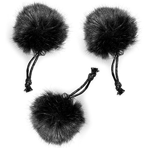 Comica CVM-MF1(B) Outdoor Furry Microphone Wind Muff for lavalier Lapel Microphone Comica Audio-Technica etc.(3 Pack) (Black) - Thumbnail 4