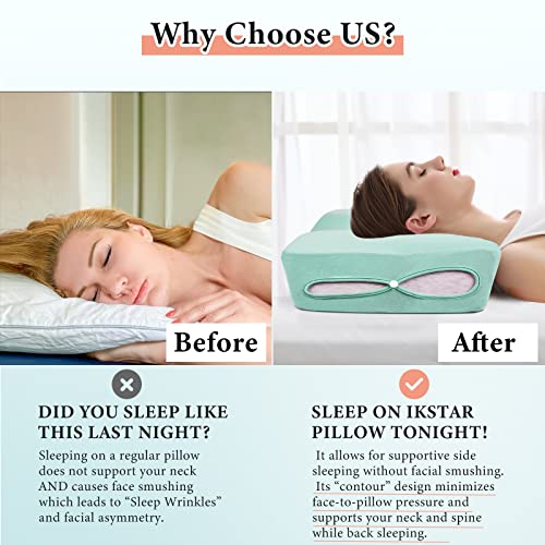IKSTAR Cervical Neck Pillow for Neck Pain, Memory Foam Neck Pillow for