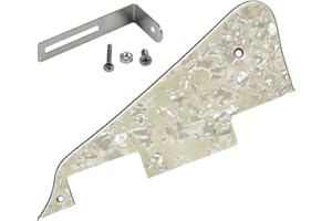 FLEOR 4Ply Aged Pearl LP Guitar Pickguard with Chrome Bracket Mounting Screws LP Style Pickguard Set