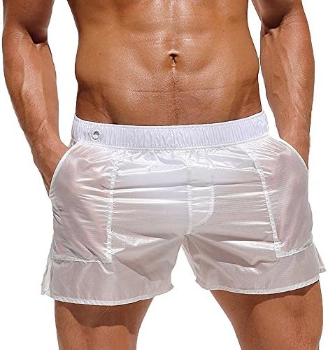 Worclub Sexy Men Sport Shorts Fit Gym Beach Swimming Shorts Thin Transparent Gay Mens Swimwear Trunks