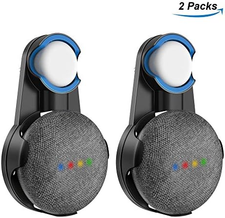Outlet Wall Mount Holder for Google Home Mini Voice Assistant, A Space-Saving Compact Google Home Mini Accessories (Black) (2-PACK)
