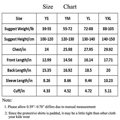 image for yingfeg bb Youth Padded shirts Short Sleeve Compression Protective T S