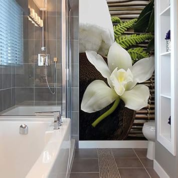 Fototapete Wellness Orchidee Bad Entspannung Relaxen Blume Blute Wall Art 144x260 Cm Amazon De Baumarkt