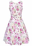 Ruiyige Women Vintage 1950s Spring Garden Party Dress For Women Sleeveless Rose Print