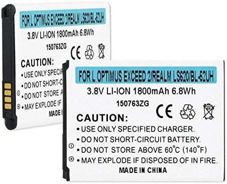 LG LGMS323 Cell Phone Battery (LI-ION 3.8V 1800mAh) - Replacement For LG BL-52UH Cellphone Battery