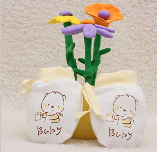 Lucky staryuan Cyber Monday 4Pack Cotton Infant No Scratch Gloves Drawstring Adjustable (Boy) - Thumbnail 6