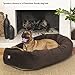Majestic Pet 40 Inch Suede Calming Dog Bed Washable 40x29x9 (Inch)– Cozy Soft Round Donut Dog Bed with Spine Support for Dogs to Rest Their Head - Pet Bed Large – Stone