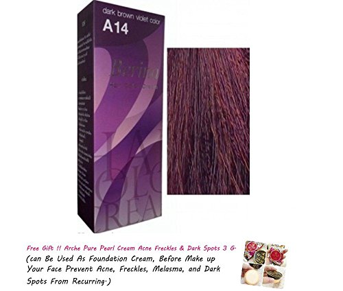 Berina 14 Violet Purple Plum Color Hair Permanent Super Hair Dye Anime Harajuku [Get Free Tomato Facial Mask + Free Gift Arche Pure Pearl Cream Acne ]