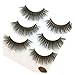 Sunward 2017 Fashion 3 Pairs 3D Mink Fur Fake Eyelashes Natural Black Hand-Made False Lashes (Black D)