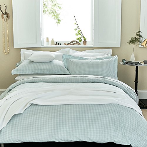 Peacock Blue Bedding, Small Check Double Duvet Cover, Duck Egg Amazon