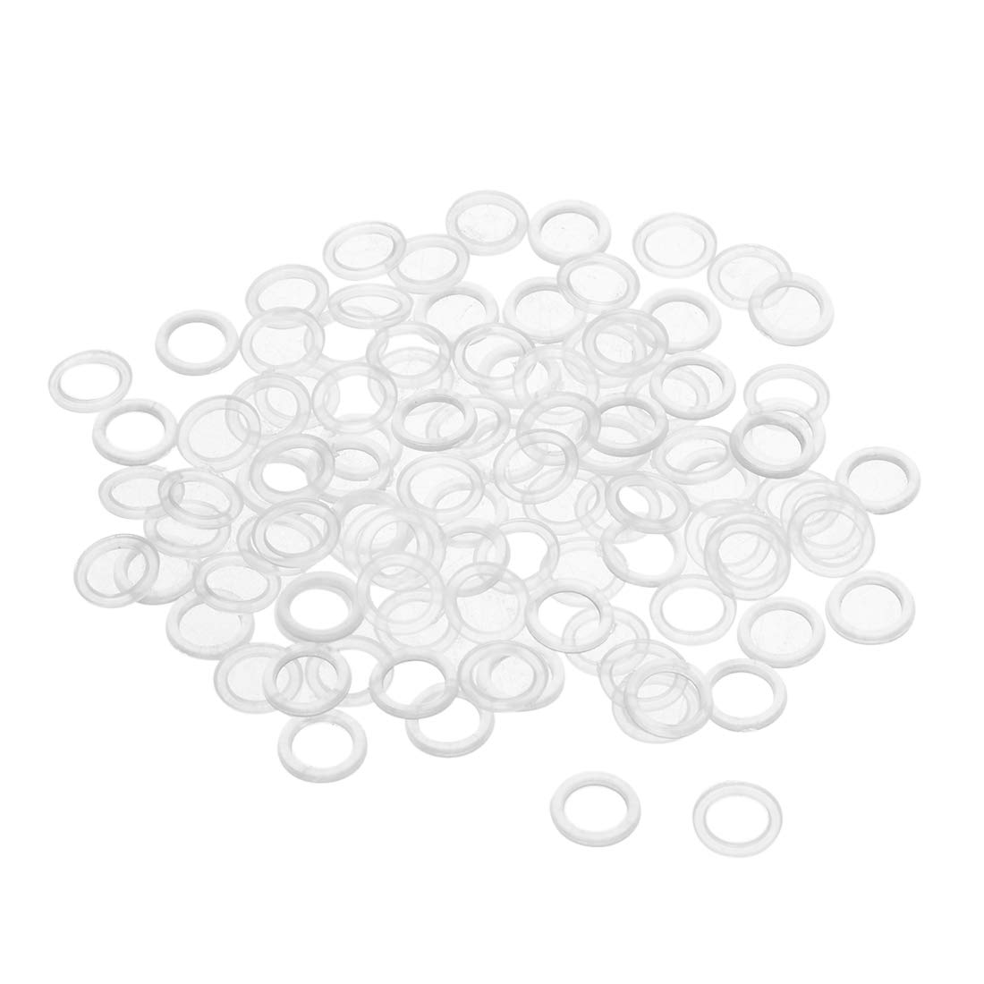 sourcing map Nylon Flat Washers M5 7.5mm OD 5mm ID 1mm Thickness Sealing Gasket for Faucet Pipe Water Hose, Clear, Pack of 300