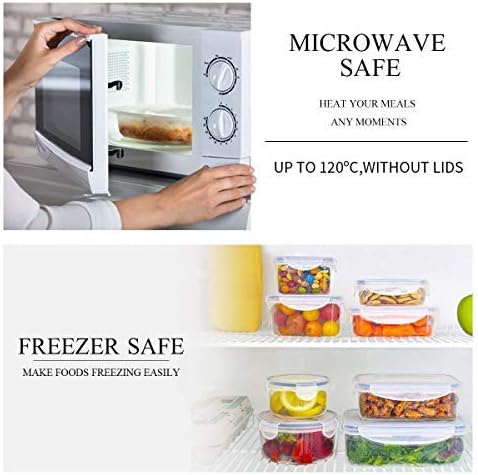 EASYLOCK 6 Pack Airtight Food Storage Container with Lids, Plastic Meal Prep Containers Reusable, 1.15L - Image 5
