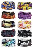 Multi-use Seamless Headband Tube Face Mask Headwrap Fashion Scarf 10 Pack (Style 6)