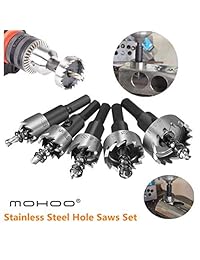 Mohoo 5 piezas 16 30 mm, alta velocidad, acero inoxidable brocas HSS agujero sierra set aleación de metal