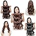 MONOTELE Fashion straight 23 3/4 full head Clip In Hair Extensions with 5 clips long (Dark brown Curly) by MonoTele