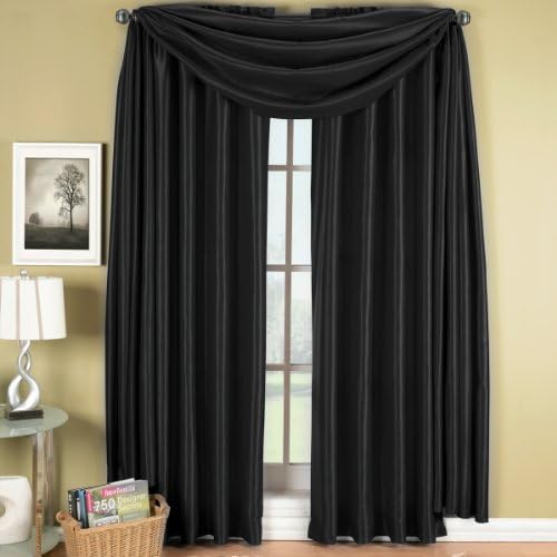 Elegance Solid Rod Pocket Window Treatment- Panels, Valances and Scarves. Available in various colors and sizes to enhance your home décor. 42X108 IN Each Panel, Black