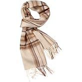 Temminc Wool Scarf for Men and Women, Merino Wool Plaid Winter Scarf, Thick Soft Tartan Knitted Neckwear for Cold Weather