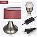HAITRAL Table Lamps Set of 2 - Vintage Nightstand Lamps, Small Bedside Desk Lamps for Bedroom, Living Room, College Dorm, Kids Room with Metal Base and Fabric Lamp Shade - Dark Red (HT-BTL06-2R)