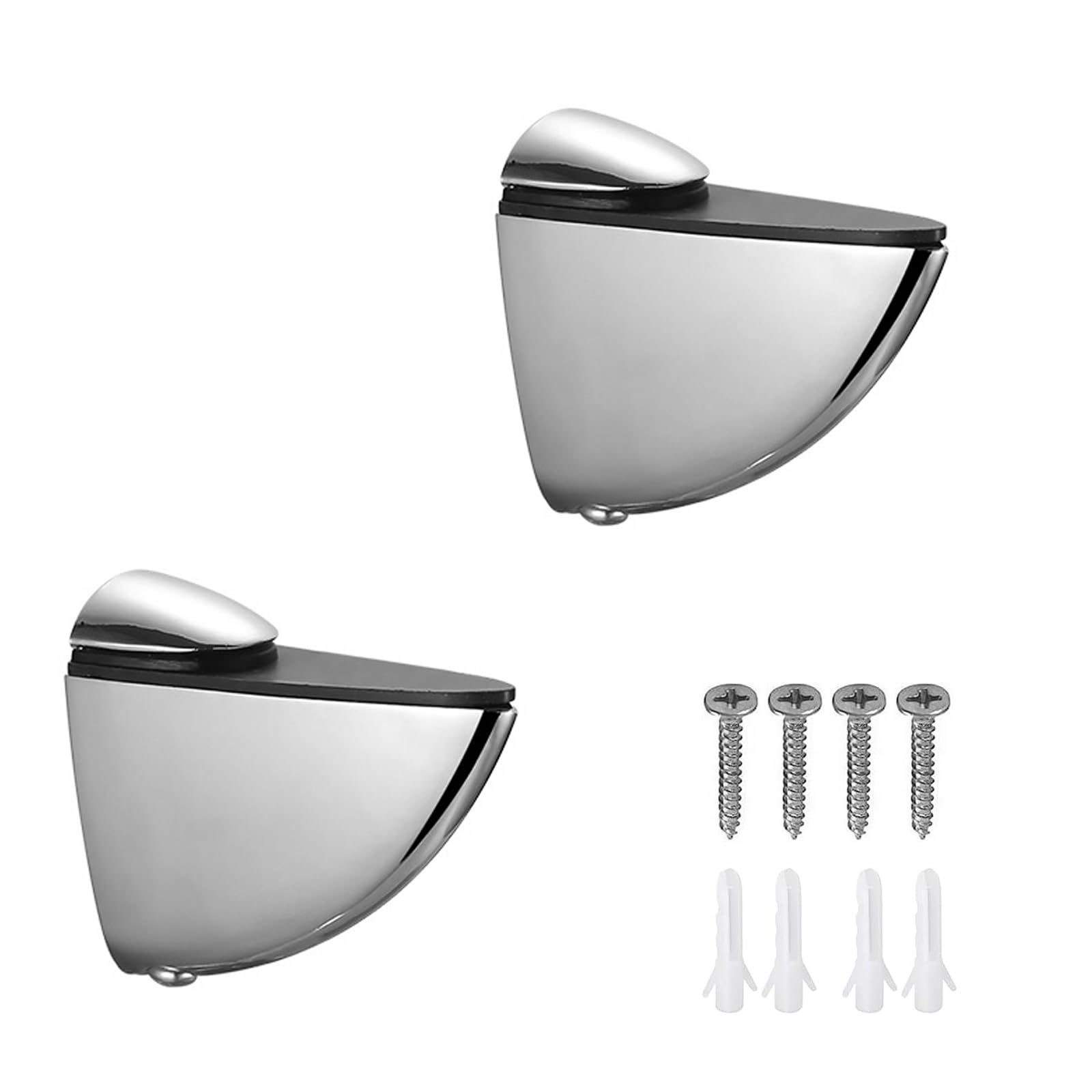 Adjustable Glass Shelf Bracket, Zinc Alloy Glass Shelf Support Wall Mounted Metal Glass Clamp Solid Glass Clamp for 3-20 mm Thickness Shelf (2PCS)