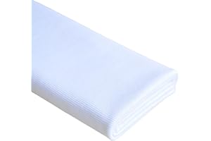 TinaKim Rib Knit Fabric, Waistbands Collar Sleeve Cuffs Trim Material (White 67, 43x8in)