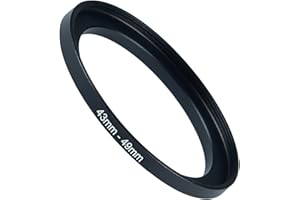 GZNLY 43mm to 49mm Step-up Adapter Rings Filter Adapter Black Metal Step Down Filter Ring Adapter Compatible with All Brand UV CPL ND Camera Lens Filter Stepping Rings (43mm-49mm)