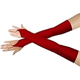 Shinningstar Girls' Boys' Adults' Stretchy Spandex Fingerless Over Elbow Cosplay Catsuit Opera Long Gloves
