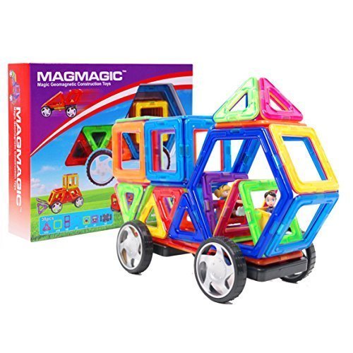 MAGMAGIC 38PCS Construction Building Toy Intelligence Mega Block Magnetic Smart DIY Toys Kit