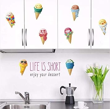 Amazon Com Wall Stickercolorful Summer Ice Cream Wall Sticker