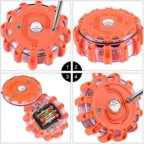 HHYSPA 3 Pack Knipperende Waarschuwingslichten LED Road Light, Road Emergency Disc Beacon Kit met Magnetische Basis voor… - Afbeelding 6
