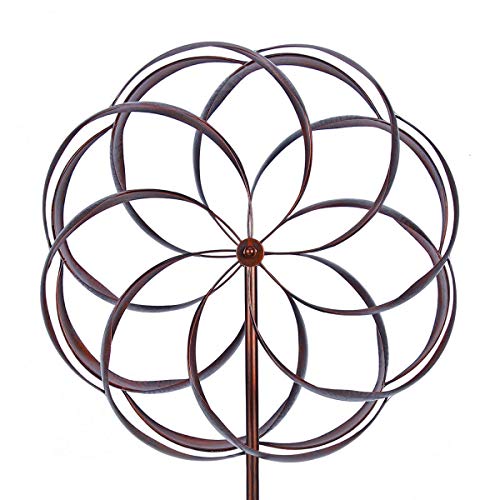 Win Wind Spinner-Outdoor Metal Kinetic Kinetic Garden Wind Spinners - Decorative Lawn Ornament Wind Mill - Unique Outdoor Lawn and Garden Décor