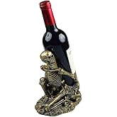 PDNPDN Gothic Skull Decorated Wine Bottle Rack, Halloween countertop Small Wine Rack, Room Emotional Decoration (Bronze)