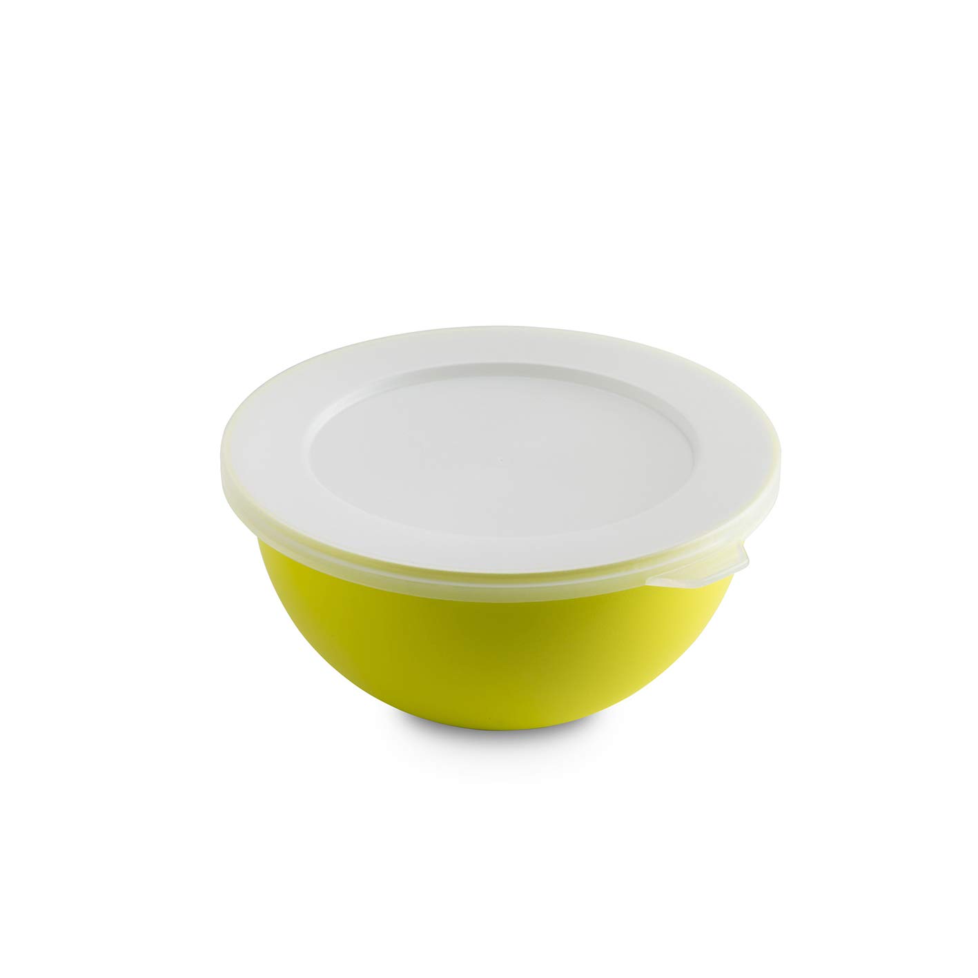 Omada Design 0,5 lt Bowl with Lid, 13,5 cm Diameter in White Colored Outside, in Polypropylene and Antibacterial Can Also be Used as Fridge Box