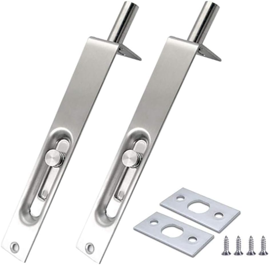 ZEWENWENHUA 2 Pack 4 Inch Flush Stainless Steel Door Bolt Security Latch