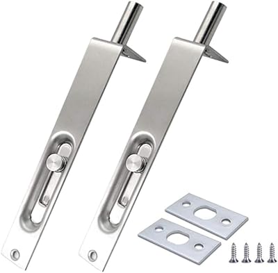 ZEWENWENHUA 2 Pack 4 Inch Flush Stainless Steel Door Bolt Security Latch