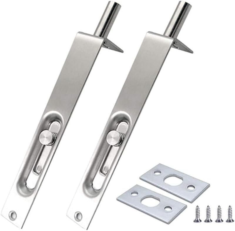 ZEWENWENHUA 2 Pack 4 Inch Flush Stainless Steel Door Bolt Security Latch