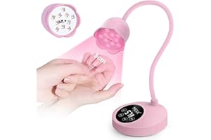 MEKK Gooseneck UV Nail Lamp Cordless Mini UV Light for Gel Nails with Auto Sensor,Professional Flash Cure Lamp 30W Single Nails Light with Three Timers (10s/30s/60s) Salon & Home DIY Use-Pink
